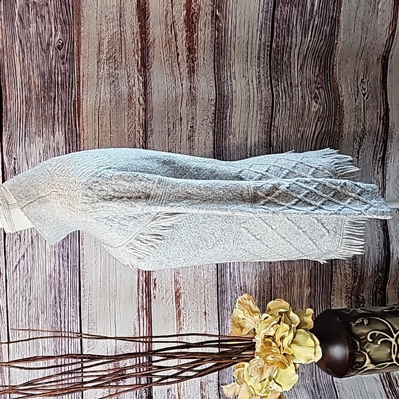 SONOMA GRAY FRINGE LONG SLEEVE MOCK TURTLE NECK SWEATER - Picture 3 of 12